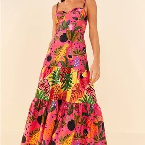 Pink Pop Leopards Mixed Maxi Dress XS